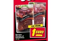 serrano chorizo of salchichon