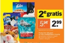 purina one 450 gram en felix maaltijdzakjes crunchy