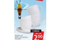 bekers of kop en schotels