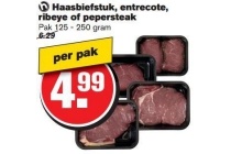 haasbiefstuk entrecote ribeye of pepersteak