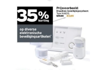 op diverse elektronische beveiligingsartikelen