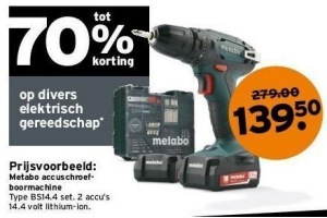 op divers elektrisch gereedschap