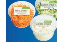 bloemkool couscous wortel pompoen of courgette spaghetti