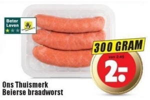 ons thuismerk beierse braadworst