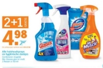 alle huishoudsprays en hygienische doekjes
