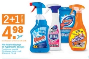 alle huishoudsprays en hygienische doekjes