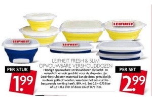 leifheit fresh en slim opvouwbare vershouddozen