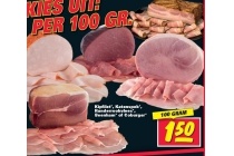 kipfilet katenspek runderrookvlees beenham of coburger