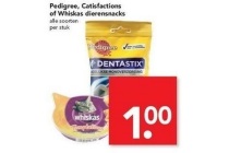 pedigree catisfactions of whiskas dierensnacks alle soorten