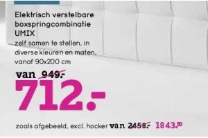 elektrisch verstelbare boxspringcombinatie umix