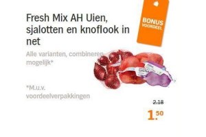 fresh mix ah uien sjalotten en knoflook in net