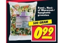 bami nasi of macaroni spaghettigroenten