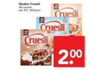 quaker cruesli alle soorten