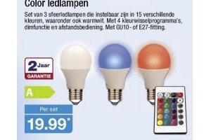 color ledlampen nu set van 3 stuks voor eur19 99