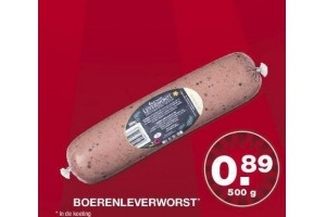 boerenleverworst nu eur0 89 per stuk