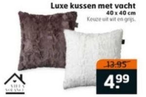 luxe kussen met vacht