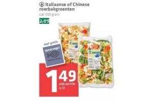 italiaanse of chinese roerbakgroenten