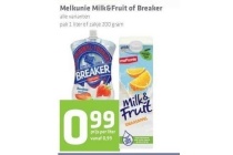 melkunie milk en fruit of breaker