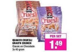 quaker cruesli grab n crunch nu per set eur1 49