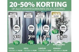 alle douchegordijn en accessoires