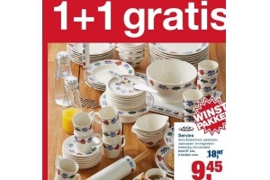 1 1 gratis op al het boerenbont servies