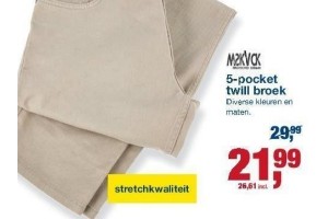 5 pocket twillbroek nu eur21 99