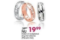 stalen of roseplated ring met zirkonia