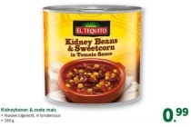 kidneybonen en zoete mais