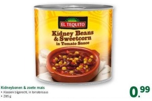 kidneybonen en zoete mais