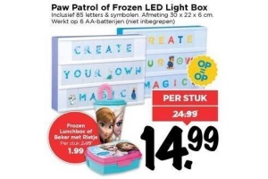 paw patrol of frozen led light box