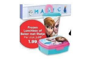 frozen lunchbox of beker met rietje