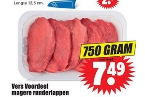 vers voordeel magere rundlappen