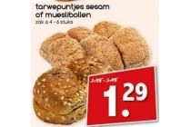tarwepuntjes sesam of mueslibollen