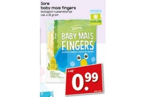 sore baby mais fingers