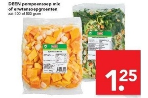 deen pompoensoep mix of erwtensoepgroenten