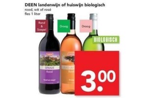 deen landenwijn of huiswijn biologisch