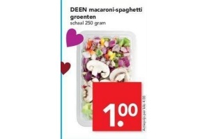 deen macaroni spaghetti groenten