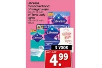 libresse maandverband of inlegkruisjes of tena lady lights