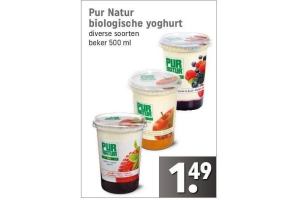 diverse soorten pur natur biologische yoghurt