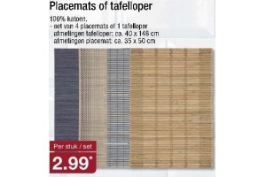 placemats of tafelloper