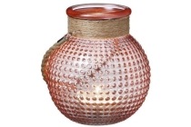 windlicht glas met touw