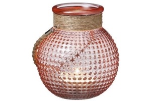 windlicht glas met touw