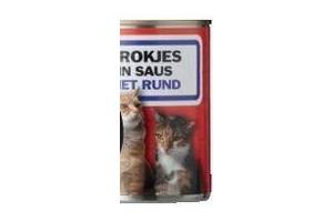 kattenbrokjes in saus met rund