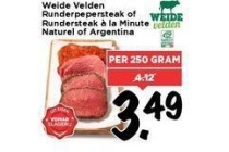 weide velden runderpepersteak of rundersteak a la minute naturel of argentina