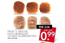 proef t verschil kaasuienbollen of melk vloerkadetten