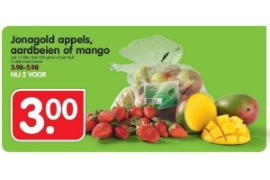 jonagold appels aardbeien of mango