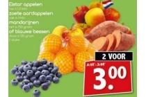 elstar appelen zoete aardappelen mandarijnen of blauwe bessen