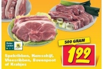 spekribben hamschijf vleesribben bovenpoot of krabjes