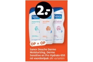 sanex douche dermo moisturizing dermo sensitice en pro hydrate 650 ml voordeelpak