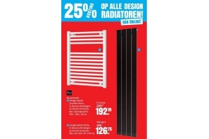 25 korting op alle design radiatoren